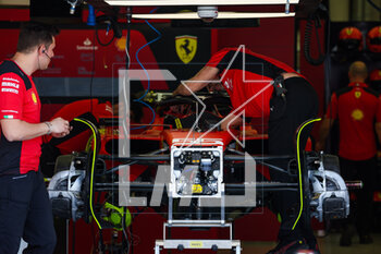 2023-03-02 - Scuderia Ferrari SF-23, mechanical detail during the Formula 1 Gulf Air Bahrain Grand Prix 2023, 1st round of the 2023 FIA Formula One World Championship from March 2
3 to 5, 2023 on the Bahrain International Circuit, in Sakhir, Bahrain - F1 - BAHRAIN GRAND PRIX 2023 - FORMULA 1 - MOTORS