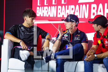 2023-03-02 - GASLY Pierre (fra), Alpine F1 Team A523, VERSTAPPEN Max (ned), Red Bull Racing RB19, LECLERC Charles (mco), Scuderia Ferrari SF-23, portrait during the Formula 1 Gulf Air Bahrain Grand Prix 2023, 1st round of the 2023 FIA Formula One World Championship from March 2
3 to 5, 2023 on the Bahrain International Circuit, in Sakhir, Bahrain - F1 - BAHRAIN GRAND PRIX 2023 - FORMULA 1 - MOTORS