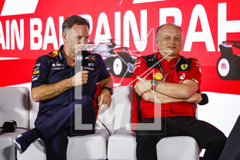 2023-03-03 - HORNER Christian (gbr), Team Principal of Red Bull Racing, portrait VASSEUR Frédéric (fra), Team Principal & General Manager of the Scuderia Ferrari, portrait during the Formula 1 Gulf Air Bahrain Grand Prix 2023, 1st round of the 2023 FIA Formula One World Championship from March 2 to 5, 2023 on the Bahrain International Circuit, in Sakhir, Bahrain - F1 - BAHRAIN GRAND PRIX 2023 - FORMULA 1 - MOTORS