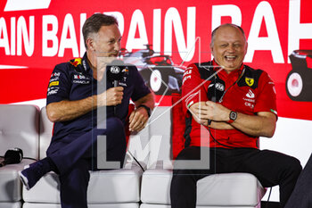 2023-03-03 - HORNER Christian (gbr), Team Principal of Red Bull Racing, portrait VASSEUR Frédéric (fra), Team Principal & General Manager of the Scuderia Ferrari, portrait during the Formula 1 Gulf Air Bahrain Grand Prix 2023, 1st round of the 2023 FIA Formula One World Championship from March 2 to 5, 2023 on the Bahrain International Circuit, in Sakhir, Bahrain - F1 - BAHRAIN GRAND PRIX 2023 - FORMULA 1 - MOTORS