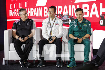 2023-03-03 - FRY Pat, Chassis Technical Director of Alpine F1 Team, portrait ELLIOTT Mike, Technical Director of Mercedes AMG F1 Team, portrait FALLOWS Dan, Technical Director of Aston Martin F1 Team, portrait during the Formula 1 Gulf Air Bahrain Grand Prix 2023, 1st round of the 2023 FIA Formula One World Championship from March 2 to 5, 2023 on the Bahrain International Circuit, in Sakhir, Bahrain - F1 - BAHRAIN GRAND PRIX 2023 - FORMULA 1 - MOTORS