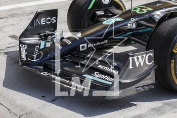 2023-03-03 - Mercedes AMG F1 Team W14, mechanical detail during the Formula 1 Gulf Air Bahrain Grand Prix 2023, 1st round of the 2023 FIA Formula One World Championship from March 2 to 5, 2023 on the Bahrain International Circuit, in Sakhir, Bahrain - F1 - BAHRAIN GRAND PRIX 2023 - FORMULA 1 - MOTORS