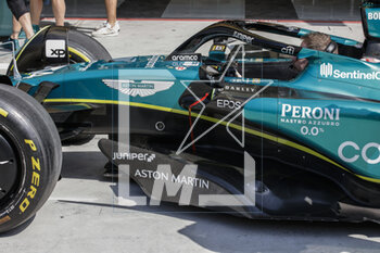 2023-03-03 - Aston Martin F1 Team AMR23, mechanical detail during the Formula 1 Gulf Air Bahrain Grand Prix 2023, 1st round of the 2023 FIA Formula One World Championship from March 2 to 5, 2023 on the Bahrain International Circuit, in Sakhir, Bahrain - F1 - BAHRAIN GRAND PRIX 2023 - FORMULA 1 - MOTORS