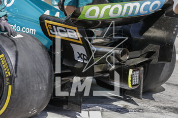 2023-03-03 - Aston Martin F1 Team AMR23, mechanical detail during the Formula 1 Gulf Air Bahrain Grand Prix 2023, 1st round of the 2023 FIA Formula One World Championship from March 2 to 5, 2023 on the Bahrain International Circuit, in Sakhir, Bahrain - F1 - BAHRAIN GRAND PRIX 2023 - FORMULA 1 - MOTORS