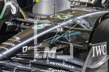 2023-03-03 - Mercedes AMG F1 Team W14, mechanical detail during the Formula 1 Gulf Air Bahrain Grand Prix 2023, 1st round of the 2023 FIA Formula One World Championship from March 2 to 5, 2023 on the Bahrain International Circuit, in Sakhir, Bahrain - F1 - BAHRAIN GRAND PRIX 2023 - FORMULA 1 - MOTORS