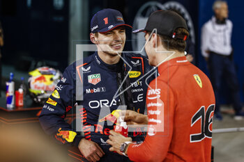 2023-03-04 - VERSTAPPEN Max (ned), Red Bull Racing RB19, portrait LECLERC Charles (mco), Scuderia Ferrari SF-23, portrait during the Formula 1 Gulf Air Bahrain Grand Prix 2023, 1st round of the 2023 FIA Formula One World Championship from March 2 to 5, 2023 on the Bahrain International Circuit, in Sakhir, Bahrain - F1 - BAHRAIN GRAND PRIX 2023 - FORMULA 1 - MOTORS