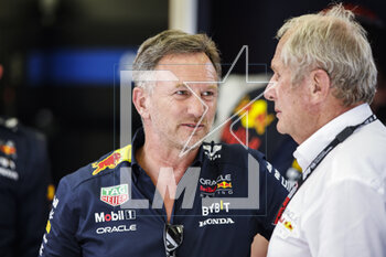 2023-03-04 - HORNER Christian (gbr), Team Principal of Red Bull Racing, portrait MARKO Helmut (aut), Drivers’ Manager of Red Bull Racing, portrait during the Formula 1 Gulf Air Bahrain Grand Prix 2023, 1st round of the 2023 FIA Formula One World Championship from March 2 to 5, 2023 on the Bahrain International Circuit, in Sakhir, Bahrain - F1 - BAHRAIN GRAND PRIX 2023 - FORMULA 1 - MOTORS