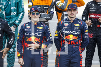 2023-03-05 - PEREZ Sergio (mex), Red Bull Racing RB19, portrait VERSTAPPEN Max (ned), Red Bull Racing RB19, portrait during the Formula 1 Gulf Air Bahrain Grand Prix 2023, 1st round of the 2023 FIA Formula One World Championship from March 2 to 5, 2023 on the Bahrain International Circuit, in Sakhir, Bahrain - F1 - BAHRAIN GRAND PRIX 2023 - RACE - FORMULA 1 - MOTORS