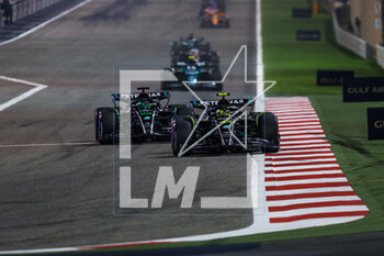 2023-03-05 - 44 HAMILTON Lewis (gbr), Mercedes AMG F1 Team W14, 63 RUSSELL George (gbr), Mercedes AMG F1 Team W14, action during the Formula 1 Gulf Air Bahrain Grand Prix 2023, 1st round of the 2023 FIA Formula One World Championship from March 3 to 5, 2023 on the Bahrain International Circuit, in Sakhir, Bahrain - F1 - BAHRAIN GRAND PRIX 2023 - RACE - FORMULA 1 - MOTORS