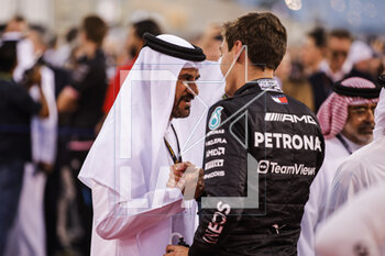 2023-03-05 - BEN SULAYEM Mohammed (uae), President of the FIA, portrait RUSSELL George (gbr), Mercedes AMG F1 Team W14, portrait during the Formula 1 Gulf Air Bahrain Grand Prix 2023, 1st round of the 2023 FIA Formula One World Championship from March 2 to 5, 2023 on the Bahrain International Circuit, in Sakhir, Bahrain - F1 - BAHRAIN GRAND PRIX 2023 - RACE - FORMULA 1 - MOTORS