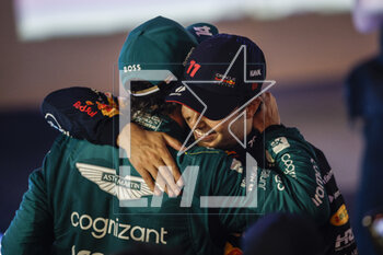 2023-03-05 - ALONSO Fernando (spa), Aston Martin F1 Team AMR23, portrait PEREZ Sergio (mex), Red Bull Racing RB19, portrait during the Formula 1 Gulf Air Bahrain Grand Prix 2023, 1st round of the 2023 FIA Formula One World Championship from March 2 to 5, 2023 on the Bahrain International Circuit, in Sakhir, Bahrain - F1 - BAHRAIN GRAND PRIX 2023 - RACE - FORMULA 1 - MOTORS