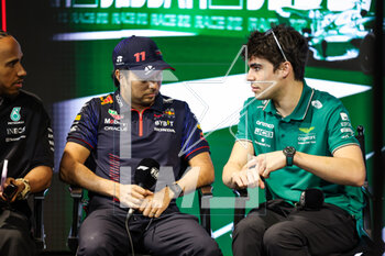 16/03/2023 - HAMILTON Lewis (gbr), Mercedes AMG F1 Team W14, PEREZ Sergio (mex), Red Bull Racing RB19, STROLL Lance (can), Aston Martin F1 Team AMR23, portrait during the Formula 1 STC Saudi Arabian Grand Prix 2023, 2nd round of the 2023 Formula One World Championship from March 17 to 19, 2023 on the Jeddah Corniche Circuit, in Jeddah, Saudi Arabia - F1 - SAUDI ARABIAN GRAND PRIX 2023 - FORMULA 1 - MOTORI