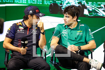 16/03/2023 - PEREZ Sergio (mex), Red Bull Racing RB19, STROLL Lance (can), Aston Martin F1 Team AMR23, portrait during the Formula 1 STC Saudi Arabian Grand Prix 2023, 2nd round of the 2023 Formula One World Championship from March 17 to 19, 2023 on the Jeddah Corniche Circuit, in Jeddah, Saudi Arabia - F1 - SAUDI ARABIAN GRAND PRIX 2023 - FORMULA 1 - MOTORI