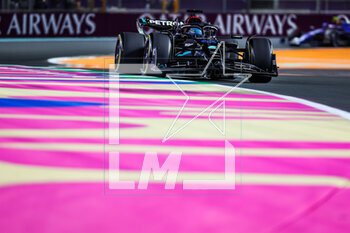 17/03/2023 - 63 RUSSELL George (gbr), Mercedes AMG F1 Team W14, action during the Formula 1 STC Saudi Arabian Grand Prix 2023, 2nd round of the 2023 Formula One World Championship from March 17 to 19, 2023 on the Jeddah Corniche Circuit, in Jeddah, Saudi Arabia - F1 - SAUDI ARABIAN GRAND PRIX 2023 - FORMULA 1 - MOTORI