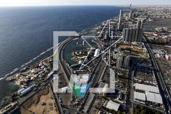 17/03/2023 - The track seen from the sky during the Formula 1 STC Saudi Arabian Grand Prix 2023, 2nd round of the 2023 Formula One World Championship from March 17 to 19, 2023 on the Jeddah Corniche Circuit, in Jeddah, Saudi Arabia - F1 - SAUDI ARABIAN GRAND PRIX 2023 - FORMULA 1 - MOTORI