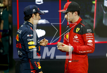 18/03/2023 - PEREZ Sergio (mex), Red Bull Racing RB19, LECLERC Charles (mco), Scuderia Ferrari SF-23, portrait during the Formula 1 STC Saudi Arabian Grand Prix 2023, 2nd round of the 2023 Formula One World Championship from March 17 to 19, 2023 on the Jeddah Corniche Circuit, in Jeddah, Saudi Arabia - F1 - SAUDI ARABIAN GRAND PRIX 2023 - FORMULA 1 - MOTORI