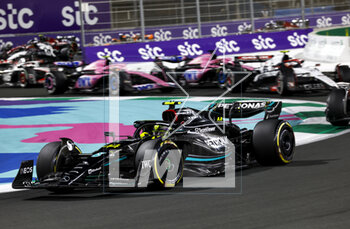 2023-03-19 - 44 HAMILTON Lewis (gbr), Mercedes AMG F1 Team W14, action during the Formula 1 STC Saudi Arabian Grand Prix 2023, 2nd round of the 2023 Formula One World Championship from March 17 to 19, 2023 on the Jeddah Corniche Circuit, in Jeddah, Saudi Arabia - F1 - SAUDI ARABIAN GRAND PRIX 2023 - RACE - FORMULA 1 - MOTORS