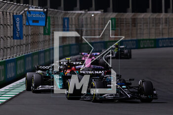 2023-03-19 - 63 RUSSELL George (gbr), Mercedes AMG F1 Team W14, action during the Formula 1 STC Saudi Arabian Grand Prix 2023, 2nd round of the 2023 Formula One World Championship from March 17 to 19, 2023 on the Jeddah Corniche Circuit, in Jeddah, Saudi Arabia - F1 - SAUDI ARABIAN GRAND PRIX 2023 - RACE - FORMULA 1 - MOTORS