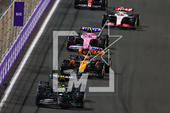 2023-03-19 - 44 HAMILTON Lewis (gbr), Mercedes AMG F1 Team W14, action 81 PIASTRI Oscar (aus), McLaren F1 Team MCL60, action 10 GASLY Pierre (fra), Alpine F1 Team A523, action during the Formula 1 STC Saudi Arabian Grand Prix 2023, 2nd round of the 2023 Formula One World Championship from March 17 to 19, 2023 on the Jeddah Corniche Circuit, in Jeddah, Saudi Arabia - F1 - SAUDI ARABIAN GRAND PRIX 2023 - RACE - FORMULA 1 - MOTORS