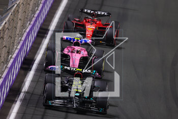 2023-03-19 - 44 HAMILTON Lewis (gbr), Mercedes AMG F1 Team W14, action 10 GASLY Pierre (fra), Alpine F1 Team A523, action 16 LECLERC Charles (mco), Scuderia Ferrari SF-23, action during the Formula 1 STC Saudi Arabian Grand Prix 2023, 2nd round of the 2023 Formula One World Championship from March 17 to 19, 2023 on the Jeddah Corniche Circuit, in Jeddah, Saudi Arabia - F1 - SAUDI ARABIAN GRAND PRIX 2023 - RACE - FORMULA 1 - MOTORS
