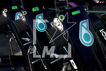 2023-03-30 - Mercedes AMG F1 Team W14, mechanical detail aerodynamism, aerodynamic, aerodynamics wing during the Formula 1 Rolex Australian Grand Prix 2023, 3rd round of the 2023 Formula One World Championship from March 31 to April 2, 2023 on the Albert Park Circuit, in Melbourne, Australia - F1 - AUSTRALIAN GRAND PRIX 2023 - FORMULA 1 - MOTORS