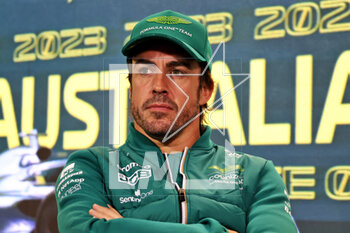 2023-03-30 - ALONSO Fernando (spa), Aston Martin F1 Team AMR23, portrait, press conference during the Formula 1 Rolex Australian Grand Prix 2023, 3rd round of the 2023 Formula One World Championship from March 31 to April 2, 2023 on the Albert Park Circuit, in Melbourne, Australia - F1 - AUSTRALIAN GRAND PRIX 2023 - FORMULA 1 - MOTORS