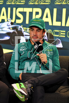 2023-03-30 - ALONSO Fernando (spa), Aston Martin F1 Team AMR23, portrait, press conference during the Formula 1 Rolex Australian Grand Prix 2023, 3rd round of the 2023 Formula One World Championship from March 31 to April 2, 2023 on the Albert Park Circuit, in Melbourne, Australia - F1 - AUSTRALIAN GRAND PRIX 2023 - FORMULA 1 - MOTORS