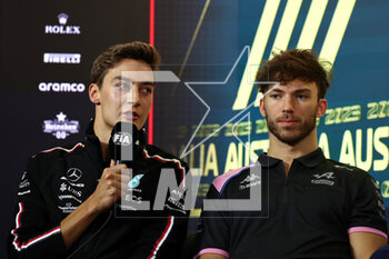 2023-03-30 - RUSSELL George (gbr), Mercedes AMG F1 Team W14, GASLY Pierre (fra), Alpine F1 Team A523, portrait during the Formula 1 Rolex Australian Grand Prix 2023, 3rd round of the 2023 Formula One World Championship from March 31 to April 2, 2023 on the Albert Park Circuit, in Melbourne, Australia - F1 - AUSTRALIAN GRAND PRIX 2023 - FORMULA 1 - MOTORS