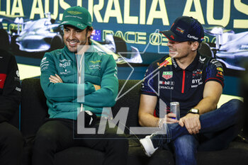 2023-03-30 - ALONSO Fernando (spa), Aston Martin F1 Team AMR23, portrait VERSTAPPEN Max (ned), Red Bull Racing RB19, portrait during the Formula 1 Rolex Australian Grand Prix 2023, 3rd round of the 2023 Formula One World Championship from March 31 to April 2, 2023 on the Albert Park Circuit, in Melbourne, Australia - F1 - AUSTRALIAN GRAND PRIX 2023 - FORMULA 1 - MOTORS