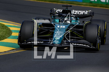 2023-03-31 - 18 STROLL Lance (can), Aston Martin F1 Team AMR23, action during the Formula 1 Rolex Australian Grand Prix 2023, 3rd round of the 2023 Formula One World Championship from March 31 to April 2, 2023 on the Albert Park Circuit, in Melbourne, Australia - F1 - AUSTRALIAN GRAND PRIX 2023 - FORMULA 1 - MOTORS