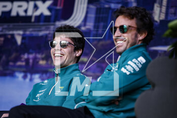 2023-03-31 - STROLL Lance (can), Aston Martin F1 Team AMR23, portrait ALONSO Fernando (spa), Aston Martin F1 Team AMR23, portrait during the Formula 1 Rolex Australian Grand Prix 2023, 3rd round of the 2023 Formula One World Championship from March 31 to April 2, 2023 on the Albert Park Circuit, in Melbourne, Australia - F1 - AUSTRALIAN GRAND PRIX 2023 - FORMULA 1 - MOTORS