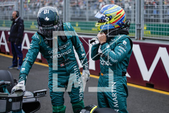 2023-04-01 - STROLL Lance (can), Aston Martin F1 Team AMR23, portrait ALONSO Fernando (spa), Aston Martin F1 Team AMR23, portrait during the Formula 1 Rolex Australian Grand Prix 2023, 3rd round of the 2023 Formula One World Championship from March 31 to April 2, 2023 on the Albert Park Circuit, in Melbourne, Australia - F1 - AUSTRALIAN GRAND PRIX 2023 - FORMULA 1 - MOTORS
