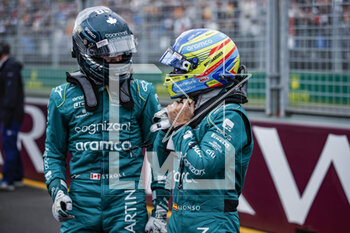 2023-04-01 - STROLL Lance (can), Aston Martin F1 Team AMR23, portrait ALONSO Fernando (spa), Aston Martin F1 Team AMR23, portrait during the Formula 1 Rolex Australian Grand Prix 2023, 3rd round of the 2023 Formula One World Championship from March 31 to April 2, 2023 on the Albert Park Circuit, in Melbourne, Australia - F1 - AUSTRALIAN GRAND PRIX 2023 - FORMULA 1 - MOTORS