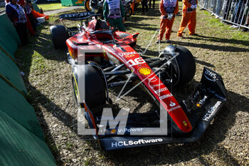 2023-04-02 - 16 LECLERC Charles (mco), Scuderia Ferrari SF-23, car after his retirement during the Formula 1 Rolex Australian Grand Prix 2023, 3rd round of the 2023 Formula One World Championship from March 31 to April 2, 2023 on the Albert Park Circuit, in Melbourne, Australia - F1 - AUSTRALIAN GRAND PRIX 2023 - RACE - FORMULA 1 - MOTORS