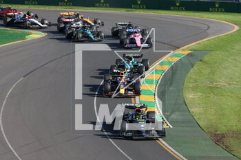 2023-04-02 - start of the race, depart, 44 HAMILTON Lewis (gbr), Mercedes AMG F1 Team W14, action 01 VERSTAPPEN Max (nld), Red Bull Racing RB19, action 14 ALONSO Fernando (spa), Aston Martin F1 Team AMR23, action during the Formula 1 Rolex Australian Grand Prix 2023, 3rd round of the 2023 Formula One World Championship from March 31 to April 2, 2023 on the Albert Park Circuit, in Melbourne, Australia - F1 - AUSTRALIAN GRAND PRIX 2023 - RACE - FORMULA 1 - MOTORS