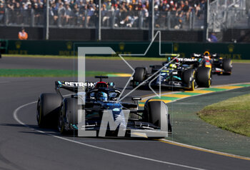 2023-04-02 - 63 RUSSELL George (gbr), Mercedes AMG F1 Team W14, action during the Formula 1 Rolex Australian Grand Prix 2023, 3rd round of the 2023 Formula One World Championship from March 31 to April 2, 2023 on the Albert Park Circuit, in Melbourne, Australia - F1 - AUSTRALIAN GRAND PRIX 2023 - RACE - FORMULA 1 - MOTORS