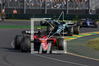 2023-04-02 - 55 SAINZ Carlos (spa), Scuderia Ferrari SF-23, action during the Formula 1 Rolex Australian Grand Prix 2023, 3rd round of the 2023 Formula One World Championship from March 31 to April 2, 2023 on the Albert Park Circuit, in Melbourne, Australia - F1 - AUSTRALIAN GRAND PRIX 2023 - RACE - FORMULA 1 - MOTORS