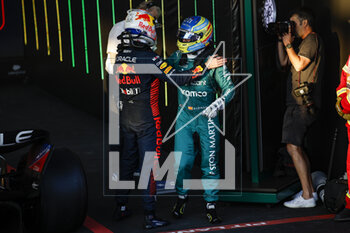 2023-04-02 - VERSTAPPEN Max (ned), Red Bull Racing RB19, portrait ALONSO Fernando (spa), Aston Martin F1 Team AMR23, portrait during the Formula 1 Rolex Australian Grand Prix 2023, 3rd round of the 2023 Formula One World Championship from March 31 to April 2, 2023 on the Albert Park Circuit, in Melbourne, Australia - F1 - AUSTRALIAN GRAND PRIX 2023 - RACE - FORMULA 1 - MOTORS