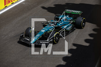 2023-04-28 - 18 STROLL Lance (can), Aston Martin F1 Team AMR23, action during the Formula 1 Azerbaijan Grand Prix 2023, 4th round of the 2023 Formula One World Championship from April 28 to 30, 2023 on the Baku City Circuit, in Baku, Azerbaijan - F1 - AZERBAIJAN GRAND PRIX 2023 - FORMULA 1 - MOTORS