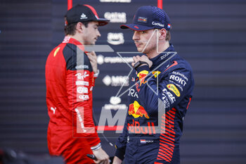 2023-04-28 - VERSTAPPEN Max (ned), Red Bull Racing RB19, portrait LECLERC Charles (mco), Scuderia Ferrari SF-23, portrait during the Formula 1 Azerbaijan Grand Prix 2023, 4th round of the 2023 Formula One World Championship from April 28 to 30, 2023 on the Baku City Circuit, in Baku, Azerbaijan - F1 - AZERBAIJAN GRAND PRIX 2023 - FORMULA 1 - MOTORS