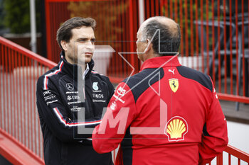 2023-04-28 - VASSEUR Frédéric (fra), Team Principal & General Manager of the Scuderia Ferrari, portrait D'AMBROSIO Jerome, Mercedes driver development director, portrait during the Formula 1 Azerbaijan Grand Prix 2023, 4th round of the 2023 Formula One World Championship from April 28 to 30, 2023 on the Baku City Circuit, in Baku, Azerbaijan - F1 - AZERBAIJAN GRAND PRIX 2023 - FORMULA 1 - MOTORS