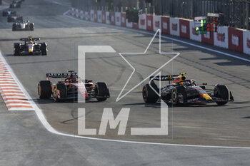 2023-04-29 - 16 LECLERC Charles (mco), Scuderia Ferrari SF-23, action 11 PEREZ Sergio (mex), Red Bull Racing RB19, action during the Formula 1 Azerbaijan Grand Prix 2023, 4th round of the 2023 Formula One World Championship from April 28 to 30, 2023 on the Baku City Circuit, in Baku, Azerbaijan - F1 - AZERBAIJAN GRAND PRIX 2023 - FORMULA 1 - MOTORS