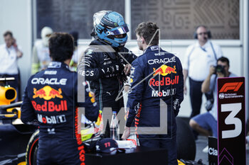 2023-04-29 - RUSSELL George (gbr), Mercedes AMG F1 Team W14, portrait VERSTAPPEN Max (ned), Red Bull Racing RB19, portrait during the Formula 1 Azerbaijan Grand Prix 2023, 4th round of the 2023 Formula One World Championship from April 28 to 30, 2023 on the Baku City Circuit, in Baku, Azerbaijan - F1 - AZERBAIJAN GRAND PRIX 2023 - FORMULA 1 - MOTORS