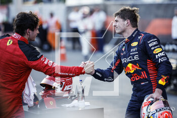 2023-04-29 - LECLERC Charles (mco), Scuderia Ferrari SF-23, portrait VERSTAPPEN Max (ned), Red Bull Racing RB19, portrait during the Formula 1 Azerbaijan Grand Prix 2023, 4th round of the 2023 Formula One World Championship from April 28 to 30, 2023 on the Baku City Circuit, in Baku, Azerbaijan - F1 - AZERBAIJAN GRAND PRIX 2023 - FORMULA 1 - MOTORS