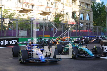2023-04-29 - 23 ALBON Alexander (tha), Williams Racing FW45, action 14 ALONSO Fernando (spa), Aston Martin F1 Team AMR23, action during the Formula 1 Azerbaijan Grand Prix 2023, 4th round of the 2023 Formula One World Championship from April 28 to 30, 2023 on the Baku City Circuit, in Baku, Azerbaijan - F1 - AZERBAIJAN GRAND PRIX 2023 - FORMULA 1 - MOTORS