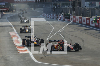 2023-04-29 - 16 LECLERC Charles (mco), Scuderia Ferrari SF-23, action 11 PEREZ Sergio (mex), Red Bull Racing RB19, action during the Formula 1 Azerbaijan Grand Prix 2023, 4th round of the 2023 Formula One World Championship from April 28 to 30, 2023 on the Baku City Circuit, in Baku, Azerbaijan - F1 - AZERBAIJAN GRAND PRIX 2023 - FORMULA 1 - MOTORS