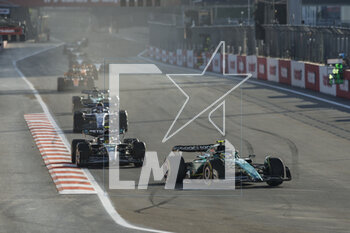 2023-04-29 - 14 ALONSO Fernando (spa), Aston Martin F1 Team AMR23, action 44 HAMILTON Lewis (gbr), Mercedes AMG F1 Team W14, action during the Formula 1 Azerbaijan Grand Prix 2023, 4th round of the 2023 Formula One World Championship from April 28 to 30, 2023 on the Baku City Circuit, in Baku, Azerbaijan - F1 - AZERBAIJAN GRAND PRIX 2023 - FORMULA 1 - MOTORS