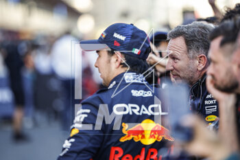 2023-04-29 - HORNER Christian (gbr), Team Principal of Red Bull Racing, portrait PEREZ Sergio (mex), Red Bull Racing RB19, portrait during the Formula 1 Azerbaijan Grand Prix 2023, 4th round of the 2023 Formula One World Championship from April 28 to 30, 2023 on the Baku City Circuit, in Baku, Azerbaijan - F1 - AZERBAIJAN GRAND PRIX 2023 - FORMULA 1 - MOTORS
