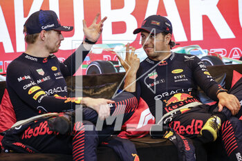 2023-04-30 - VERSTAPPEN Max (ned), Red Bull Racing RB19, portrait PEREZ Sergio (mex), Red Bull Racing RB19, portrait press conference during the Formula 1 Azerbaijan Grand Prix 2023, 4th round of the 2023 Formula One World Championship from April 28 to 30, 2023 on the Baku City Circuit, in Baku, Azerbaijan - F1 - AZERBAIJAN GRAND PRIX 2023 - RACE - FORMULA 1 - MOTORS