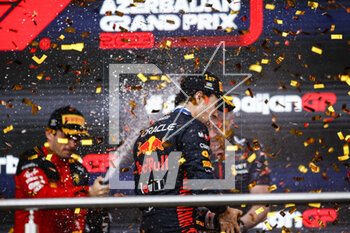 2023-04-30 - PEREZ Sergio (mex), Red Bull Racing RB19, portrait podium during the Formula 1 Azerbaijan Grand Prix 2023, 4th round of the 2023 Formula One World Championship from April 28 to 30, 2023 on the Baku City Circuit, in Baku, Azerbaijan - F1 - AZERBAIJAN GRAND PRIX 2023 - RACE - FORMULA 1 - MOTORS